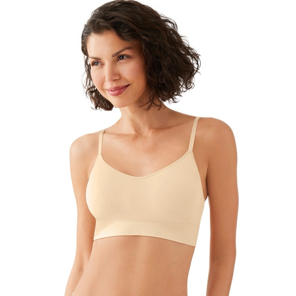 Wacoal 835575 B-Smooth Wire Free Bralette Bra Seamless Lined Womens XL 1X Sand